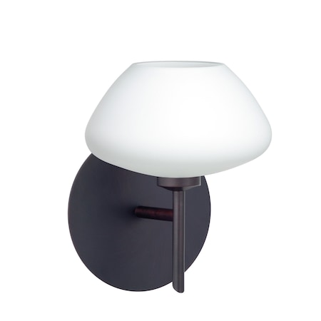 Besa Lighting Peri Mini Sconce, Opal Matte, Bronze Finish, 1x40W Halogen 1SW-541007-BR